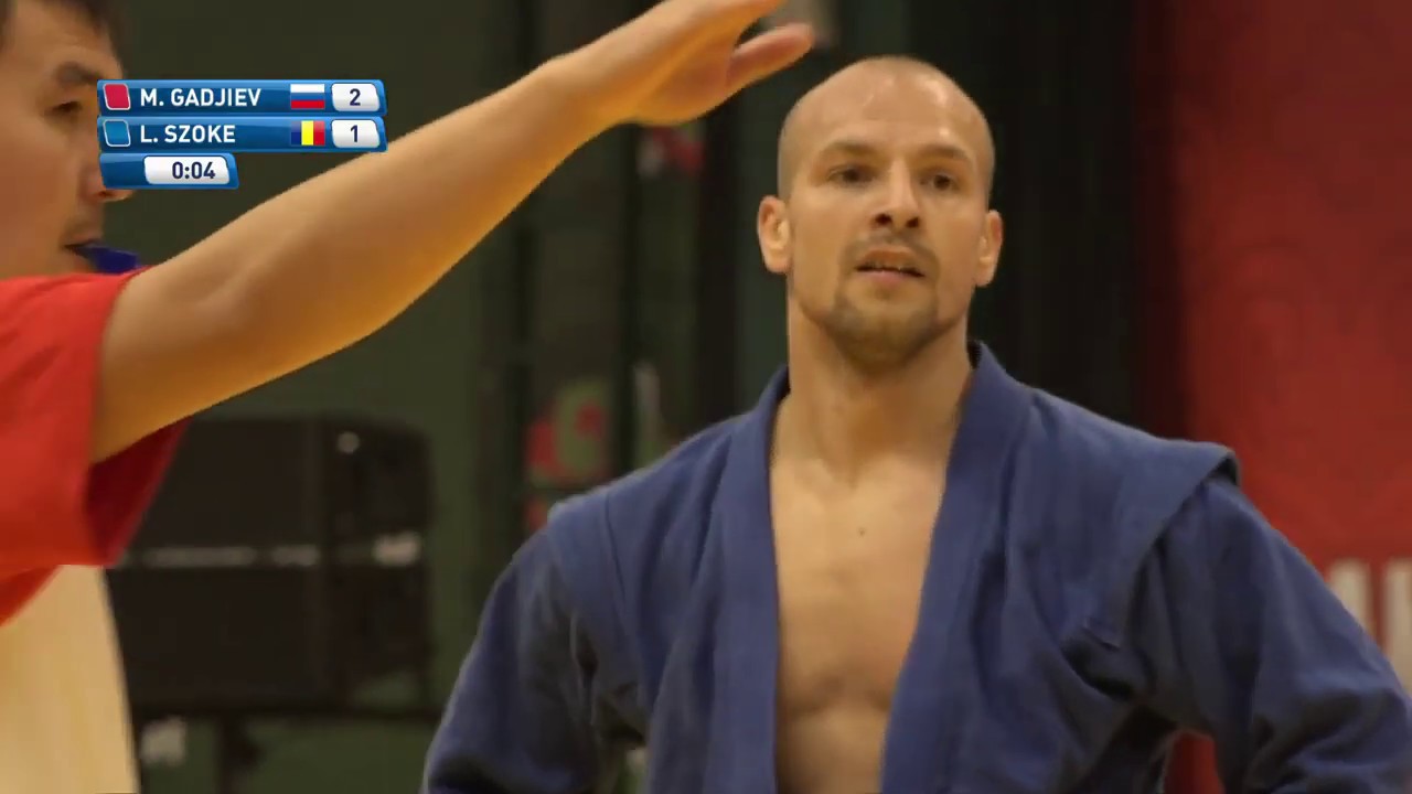 GADJIEV (RUS) ws SZOKE (ROU). International SAMBO Tournament in Tatarstan 2019 background
