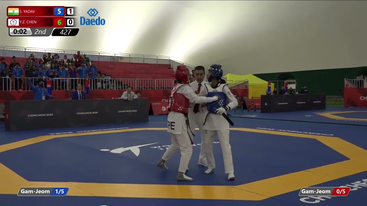 427 Quarterfinals Women 42kg IND S YADAV TPE Y Z CHEN background