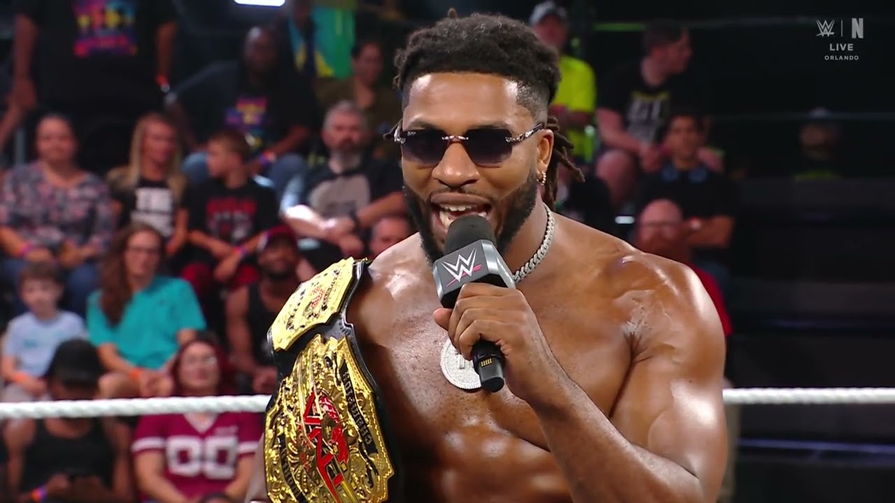 Trick Williams & The High Ryze attacks Je'Von Evans | NXT Jul 29, 2025 background