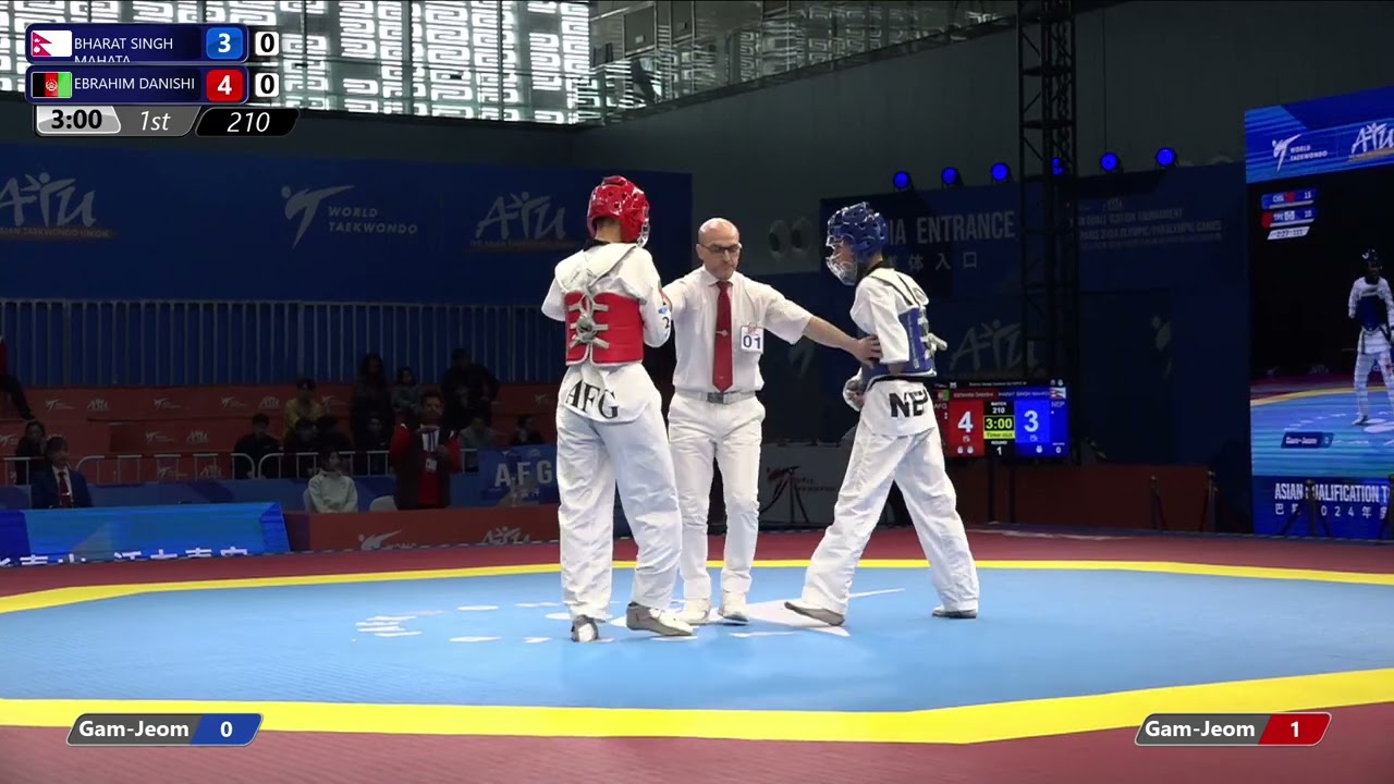 210 K44 Bronze Medal Contest NEP BHARAT SINGH MAHATA AFG EBRAHIM DANISHI