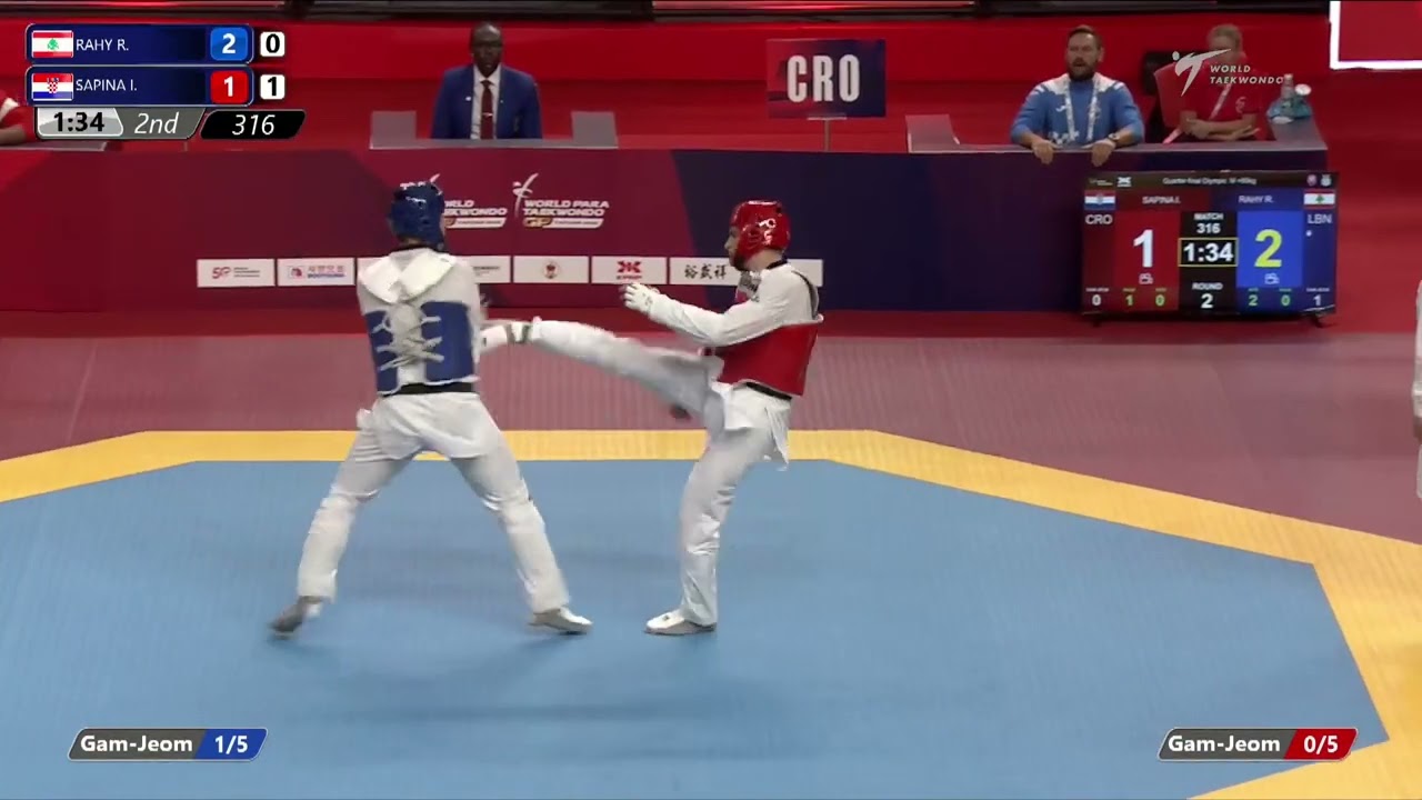 316 Quarter final M +80kg LBN RAHY R CRO SAPINA I background