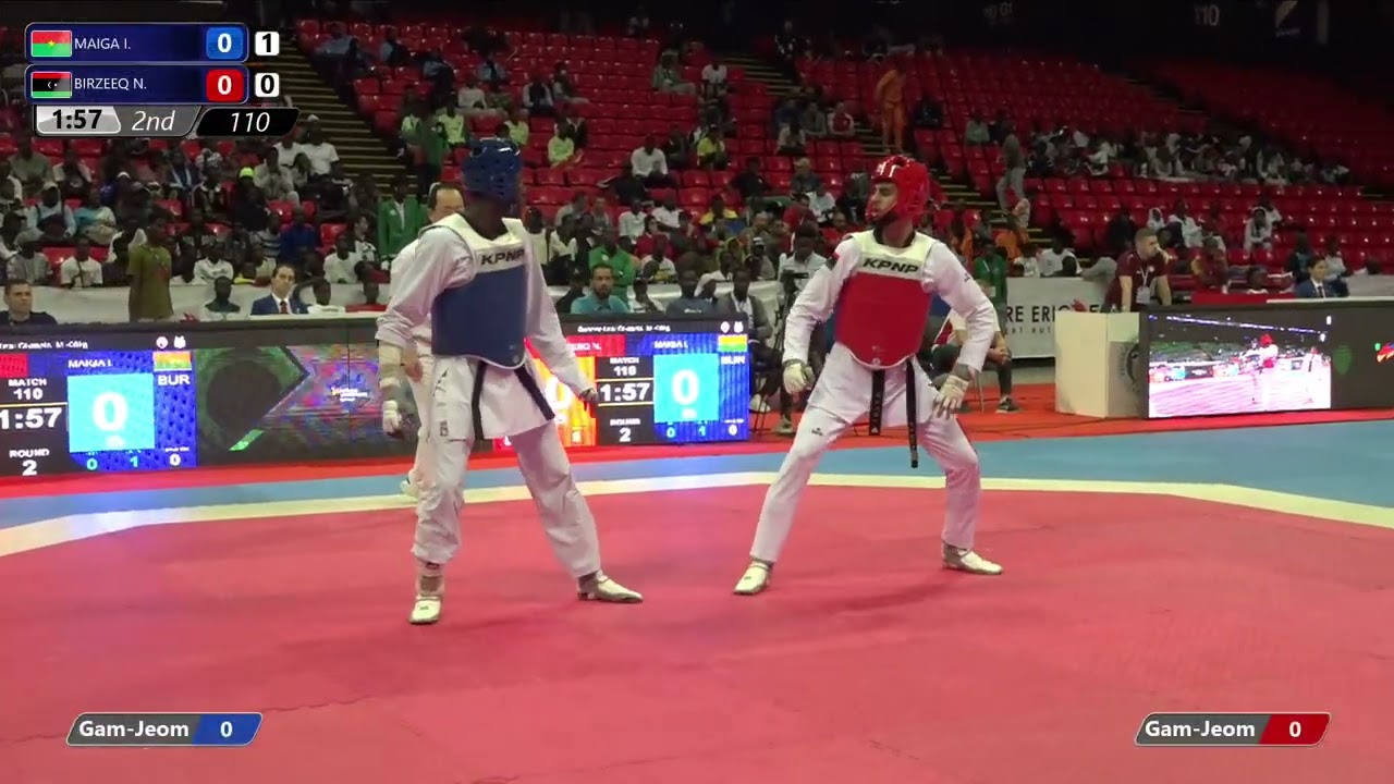 110 Quarter final M 68kg BUR MAIGA I LBA BIRZEEQ N PGM | African Qualification Tournaments background