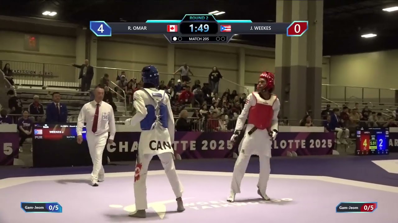 205 Round of 64 M 58kg CAN R OMAR PUR J WEEKES PGM background