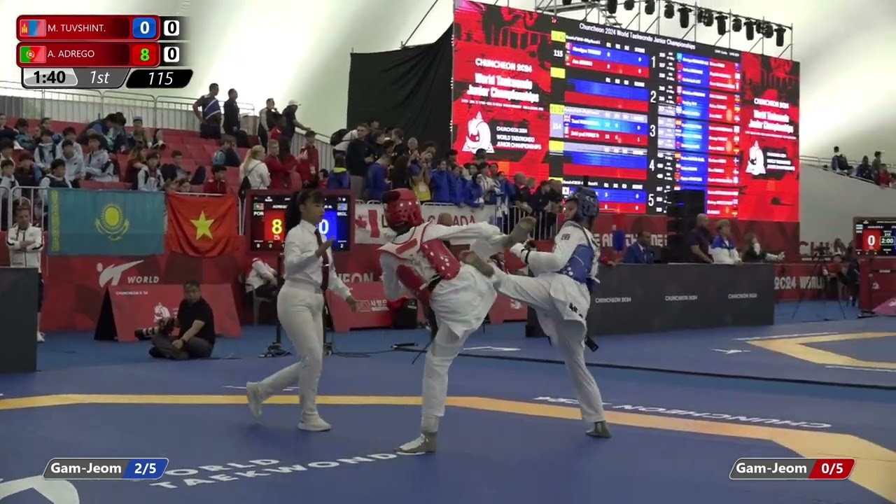 115 Round of 32 Women 55kg MGL M TUVSHINT POR A ADREGO