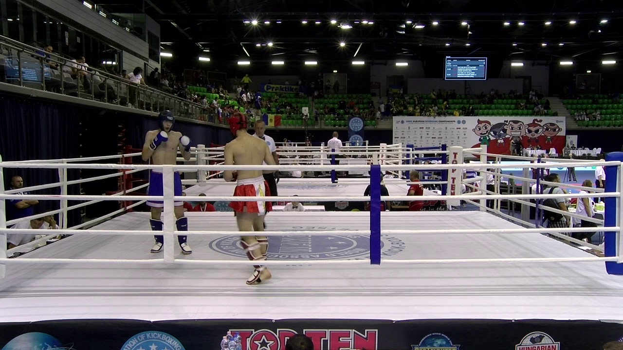 Daniil Surmenko v Ivan Korobeinikov WAKO European Championships 2019 backdrop