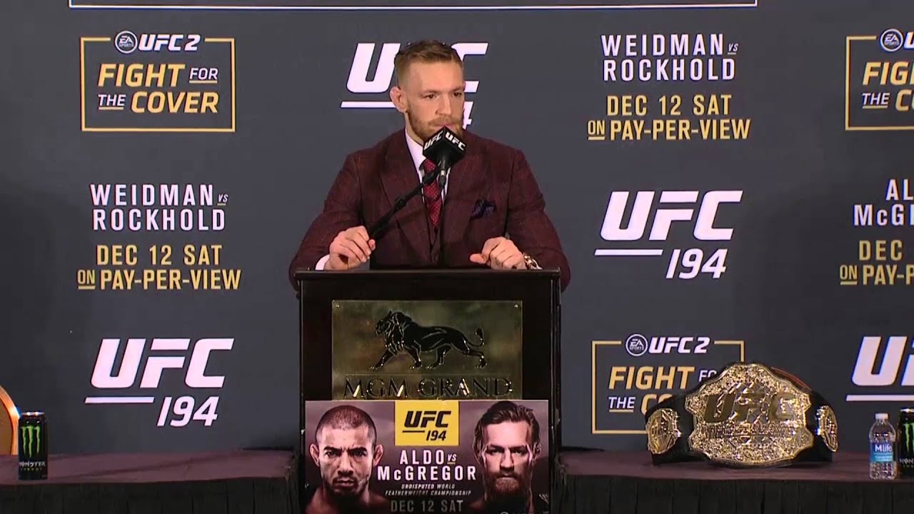 UFC 194: Conor McGregor Post Press Conference Highlights background