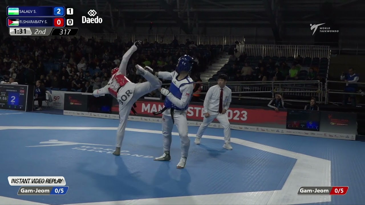 317 Quarterfinals MEN M 80KG UZB SALAEV S JOR ELSHARABATY S background