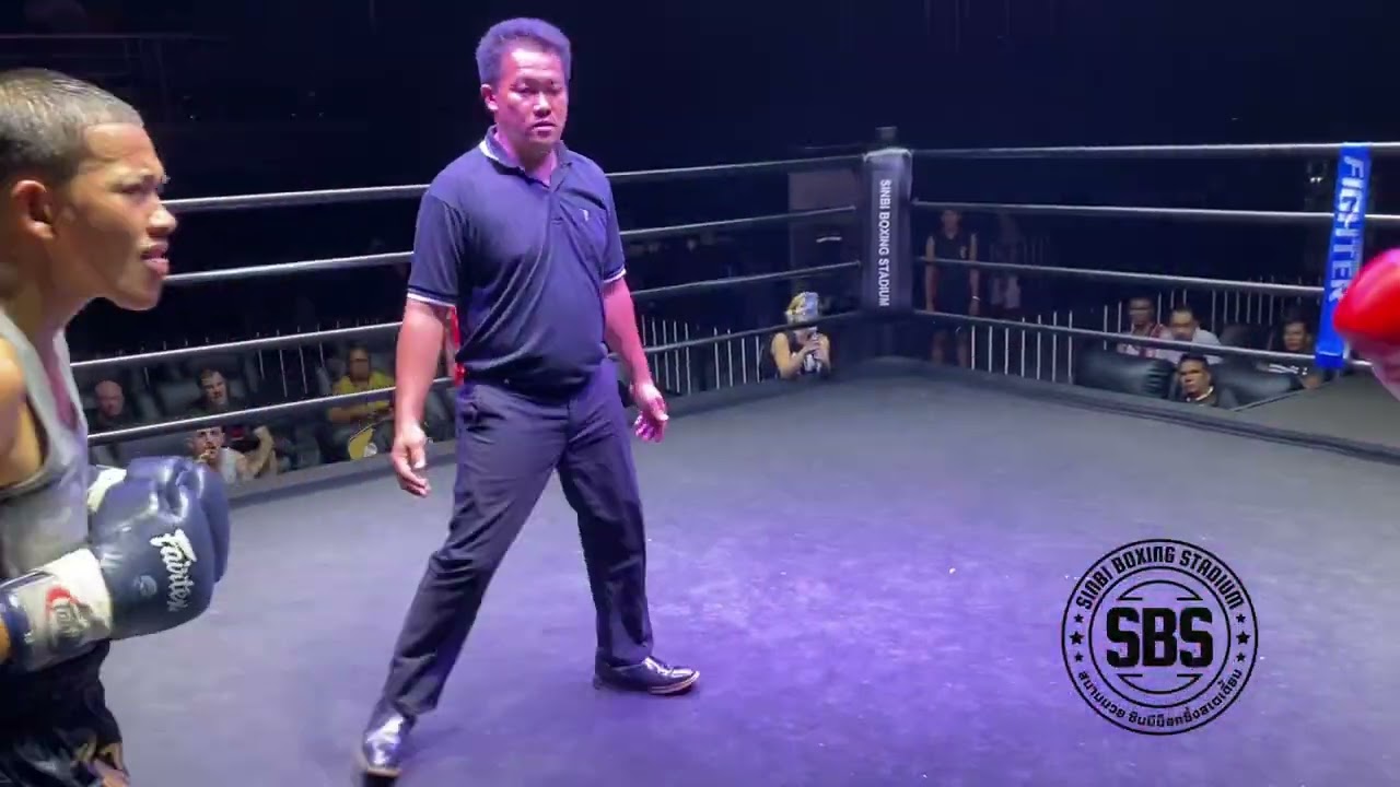 Brodie Sinbimuaythai / Riddlerβs gym, Australia (red) v Daotaksin Sit Sratong from Thailand (blue) background