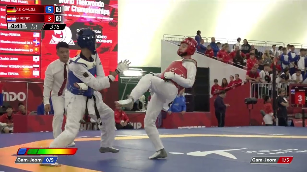 316 Round of 32 Men 63kg GER A E CAVUSM CRO N REINIC background
