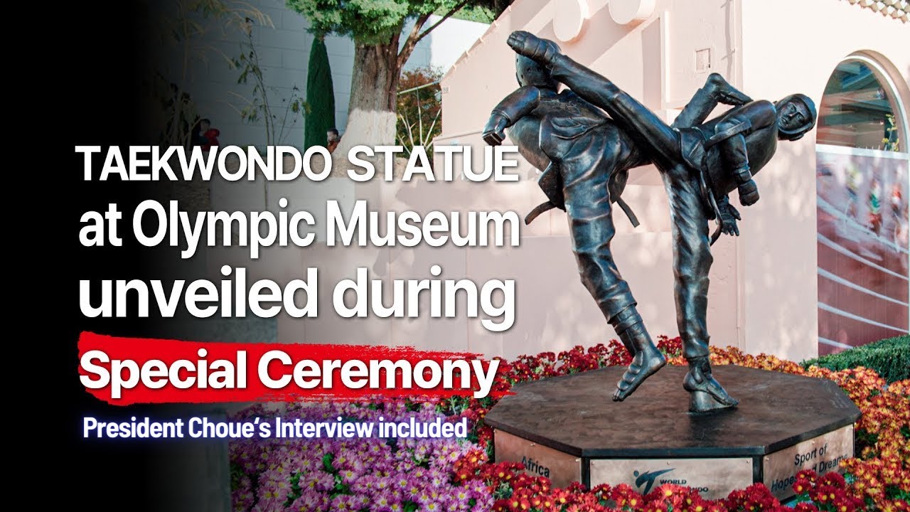 Taekwondo statue at Olympic Museum unveiled during special Ceremony | President Choue Inverview inc.