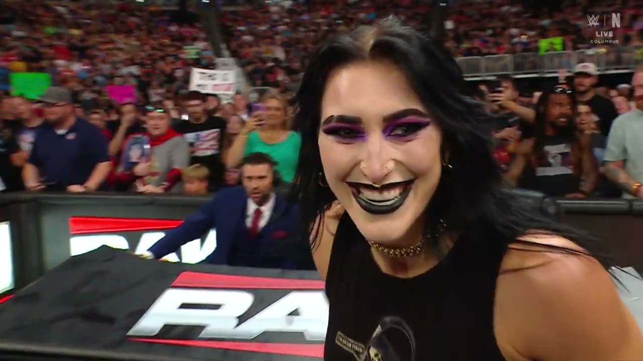 Raquel Rodriguez and Roxanne Perez ambushes Rhea Ripley | Raw June 23, 2025 background