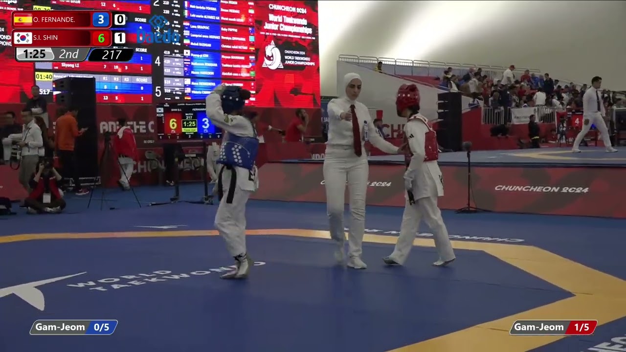 217 Round of 32 Women 44kg ESP O FERNANDE KOR S I SHIN