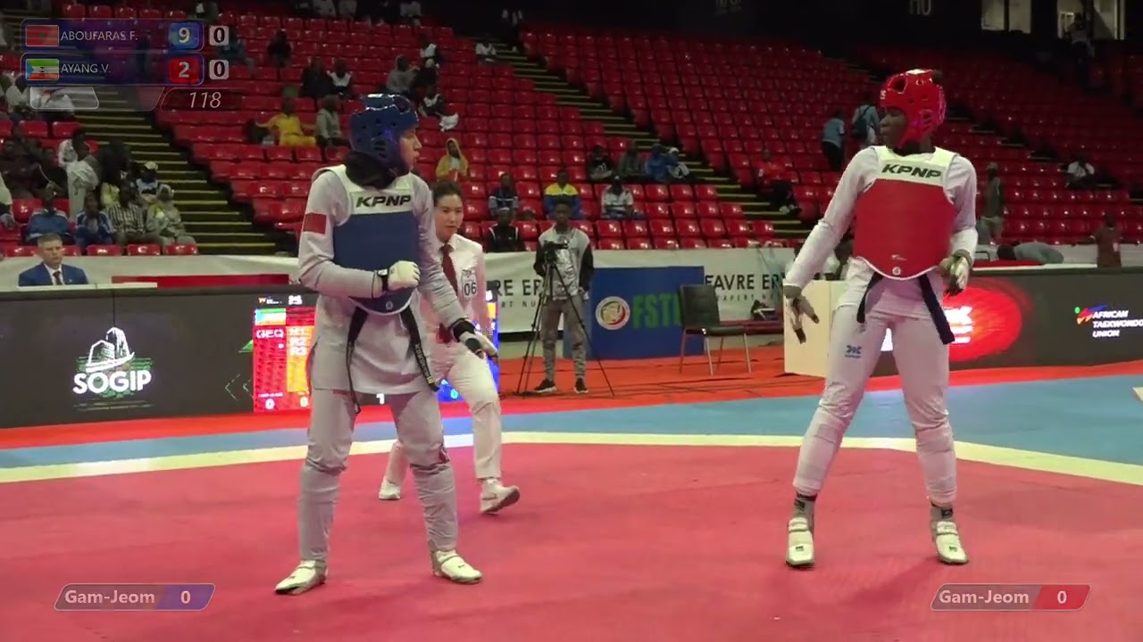 118 Semi final W +67kg MAR ABOUFARAS F GEQ AYANG V PGM | African Qualification Tournament background
