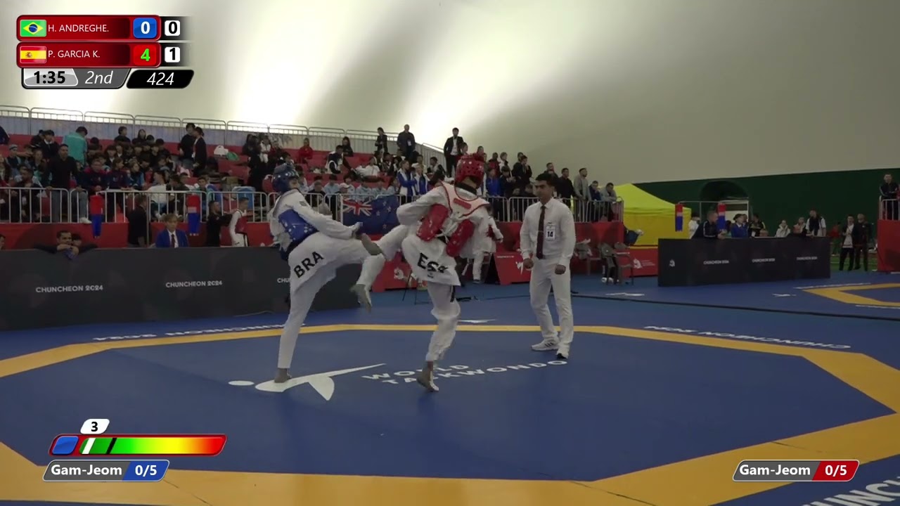 424 Round of 16 Men 68kg BRA H ANDREGHE ESP P GARCIA K background