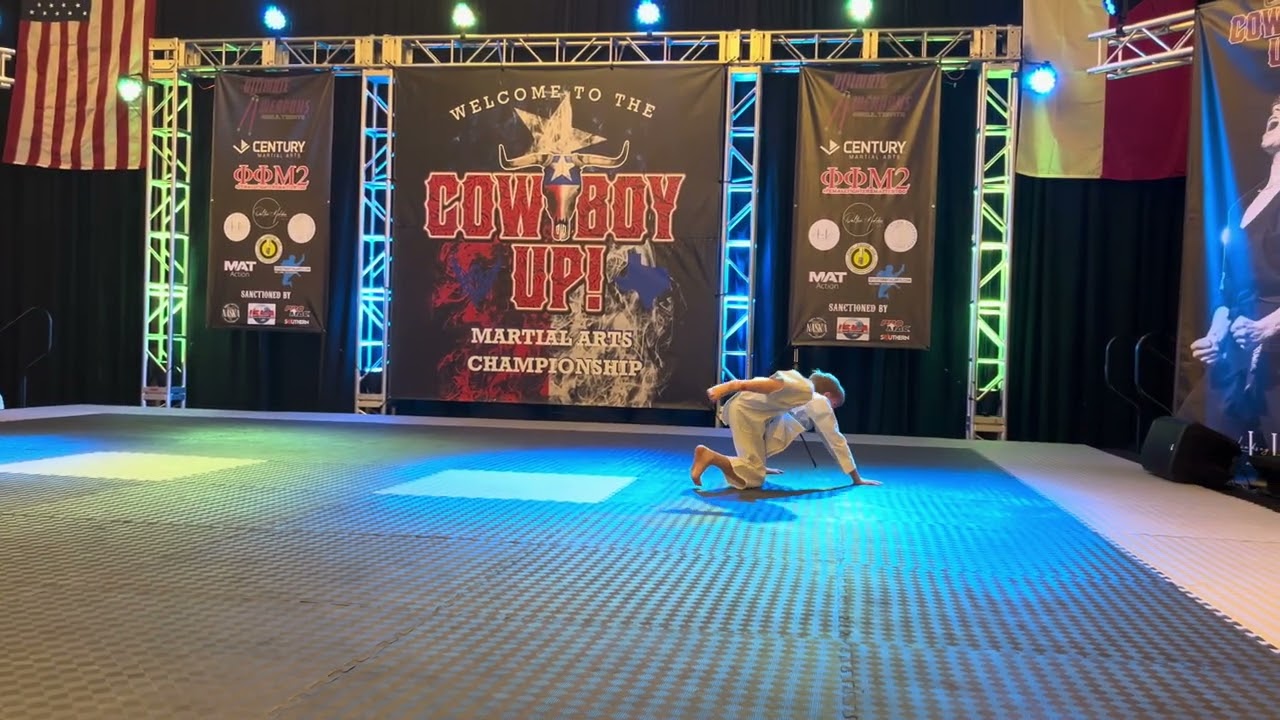 Channing Geer 13 and Under Boys Traditional Forms Grands - Cowboy Up Martial Arts Championships 2024 background