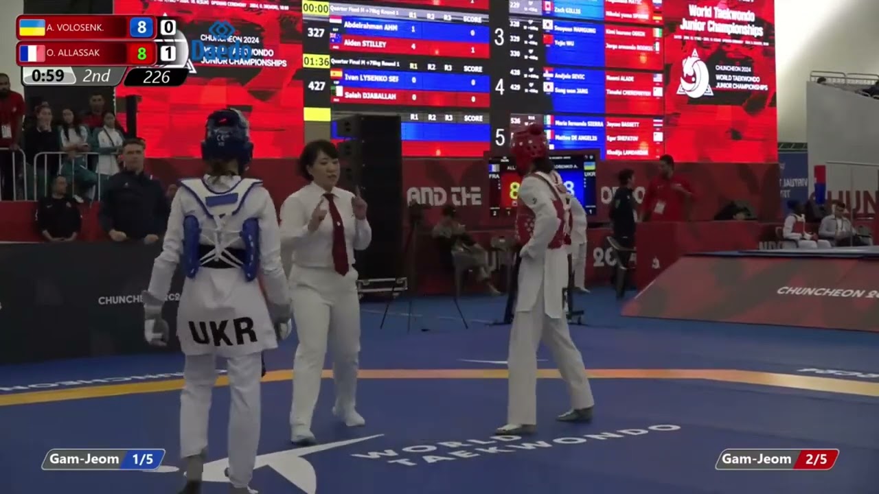 226 Round of 16 Women 46kg UKR VOLOSENKO Anastasiia FRA ALLASSAK Oumaima