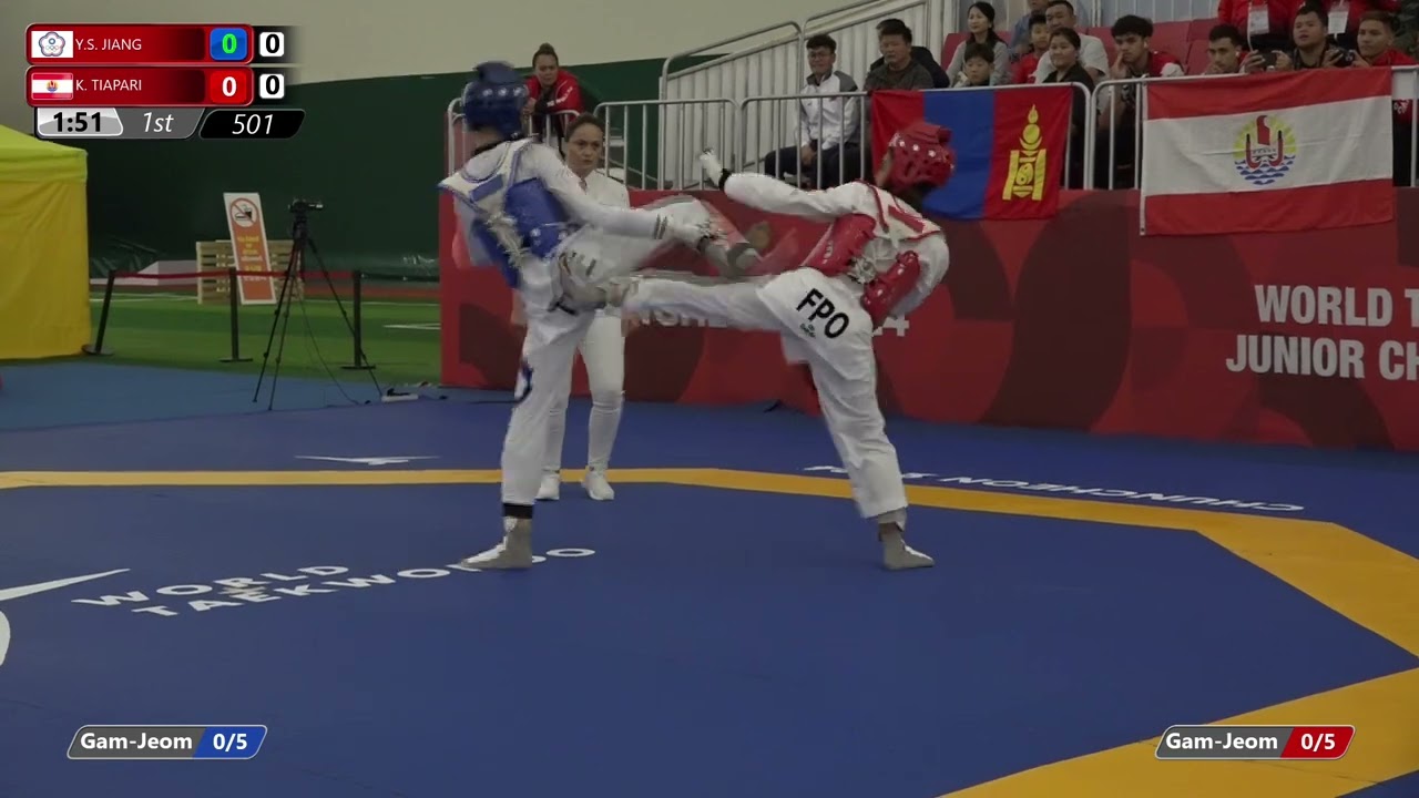 501 Round of 64 Women 52kg TPE Y S JIANG FPO K TIAPARI background