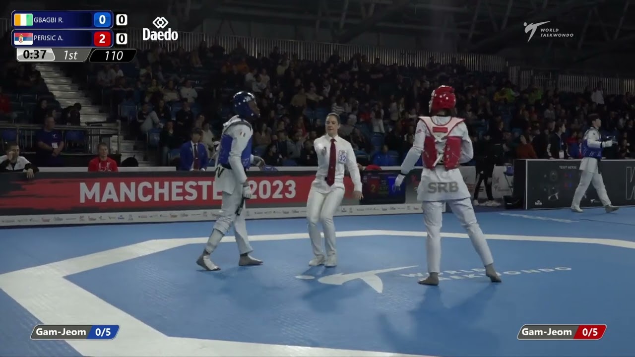 110 Quarterfinals WOMEN W 67KG CIV GBAGBI R SRB PERISIC A background