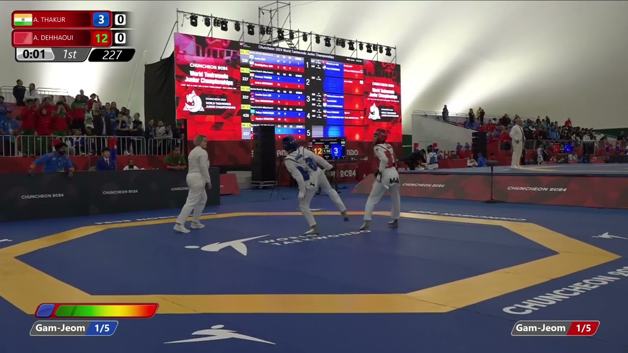 227 Quarterfinals Women 55kg IND A THAKUR MAR A DEHHAOUI