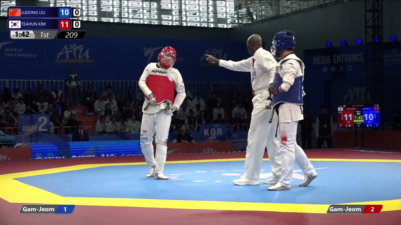 209 K44 Semi final CHN LUDONG LIU KOR TEAHUN KIM background