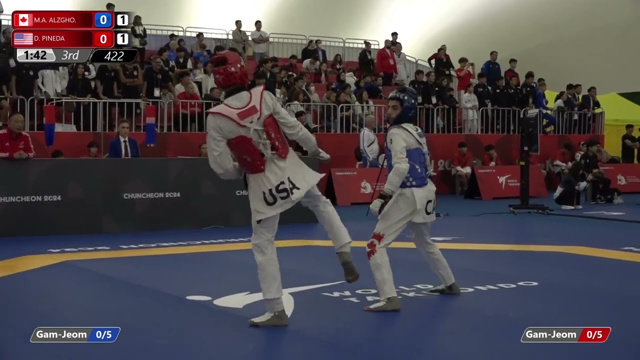 422 Round of 16 Men 63kg CAN ALZGHOOL Muhammad almutaz USA PINEDA Diego
