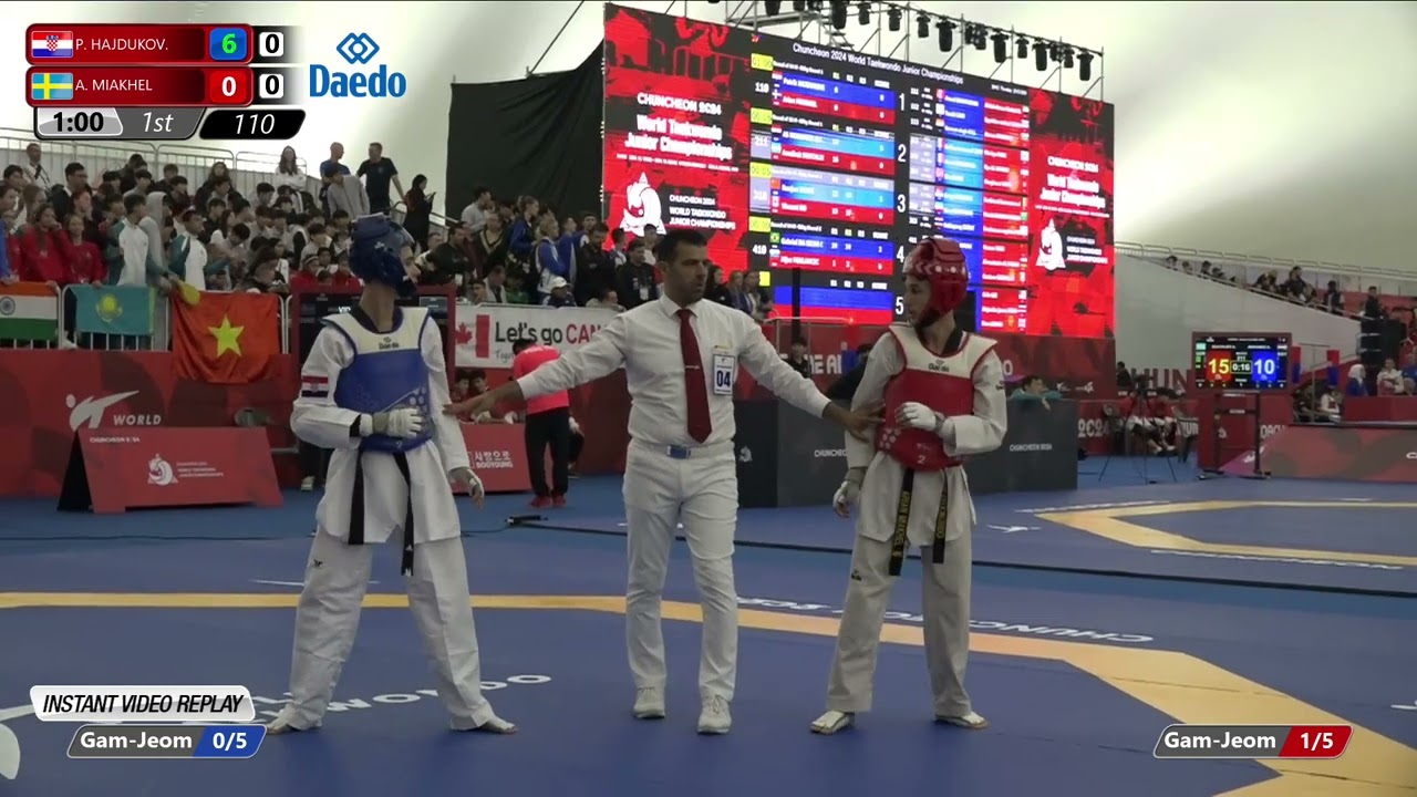 110 Round of 64 Men 51kg CRO P HAJDUKOV SWE A MIAKHEL backdrop