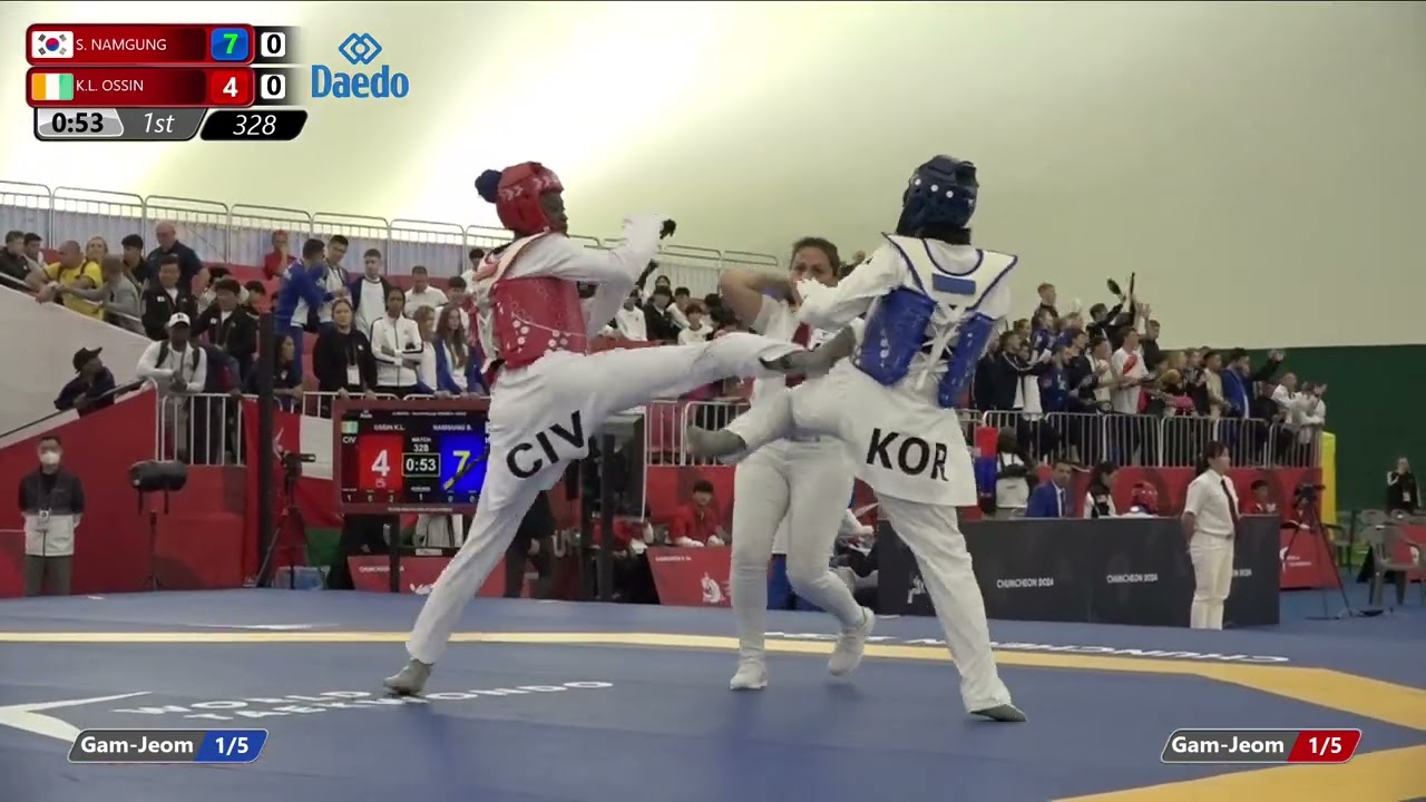 328 Quarterfinals Women +68kg KOR S NAMGUNG CIV K L OSSIN background