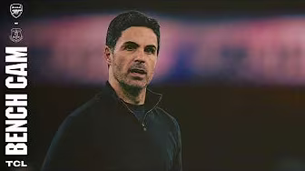 BENCH CAM | Arteta reacts to Dowman goal! | Arsenal v Everton (2-0) | Premier League