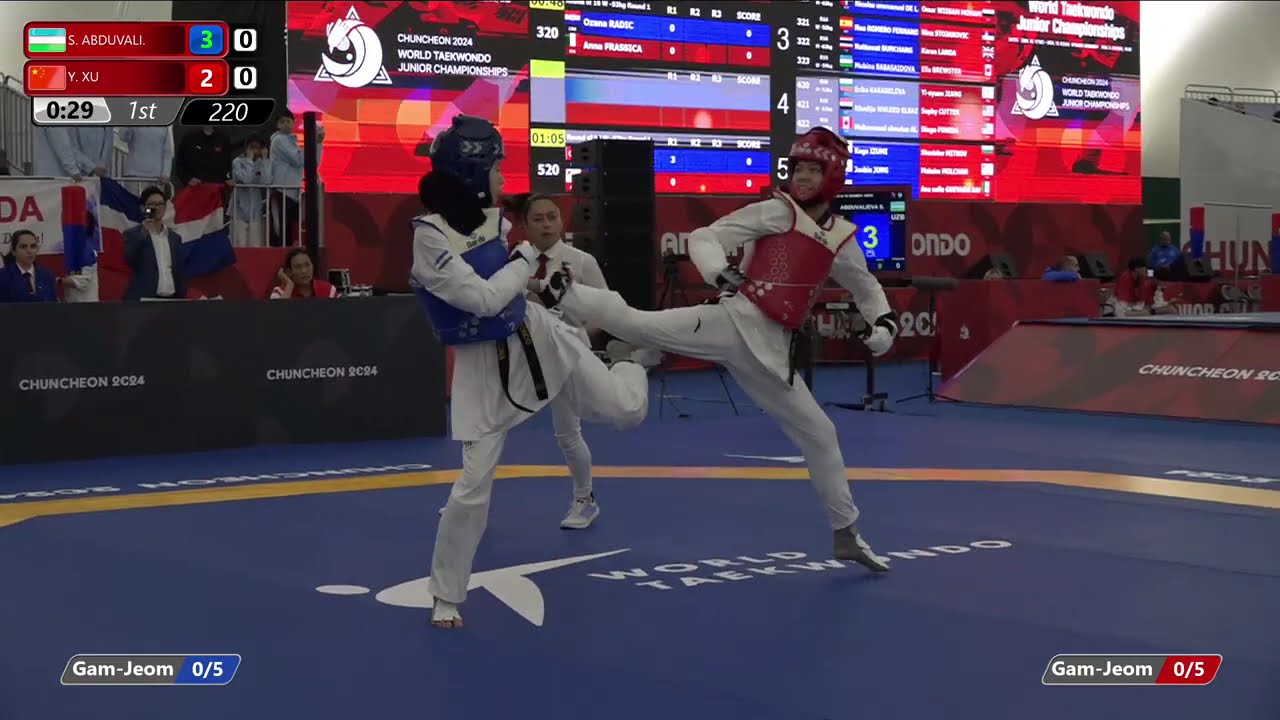 220 Round of 16 Women 52kg UZB S ABDUVALI CHN Y XU background