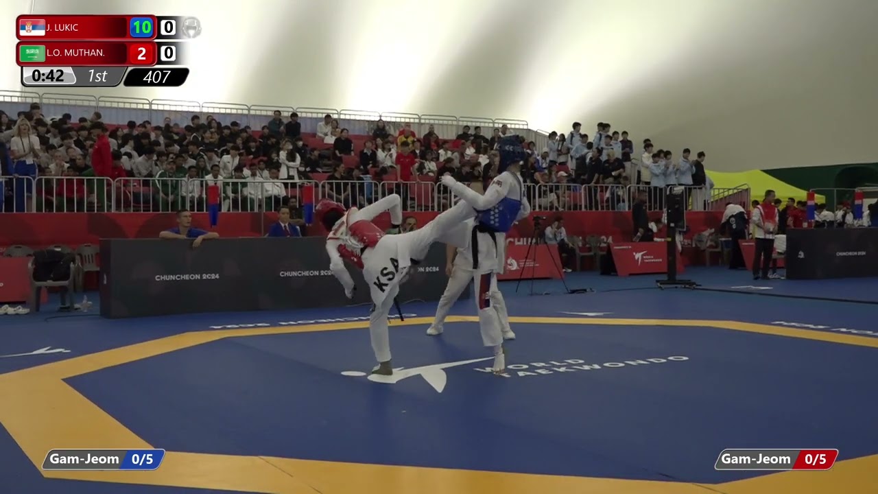 407 Round of 64 Women 55kg SRB LUKIC Jana KSA MUTHANNA Lateen omar background