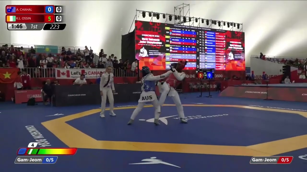223 Round of 16 Women +68kg AUS CHAHAL Aisha CIV OSSIN Kimi laurene background