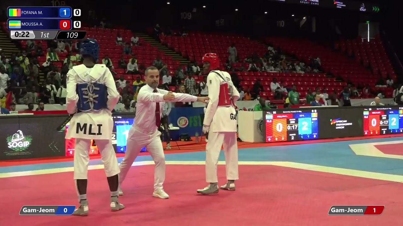 109 Quarter final M 68kg MLI FOFANA M GAB MOUSSA A PGM | African Qualification Tournaments background