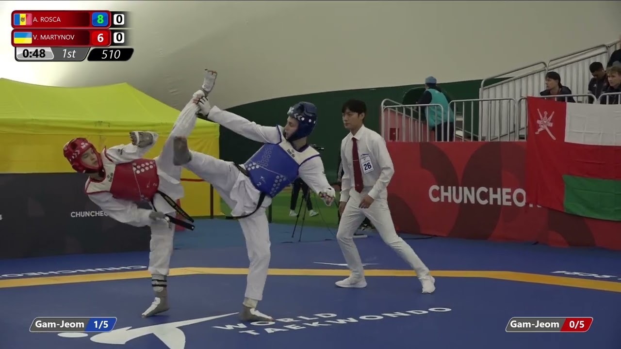 510 Round of 64 Men 51kg MDA A ROSCA UKR V MARTYNOV