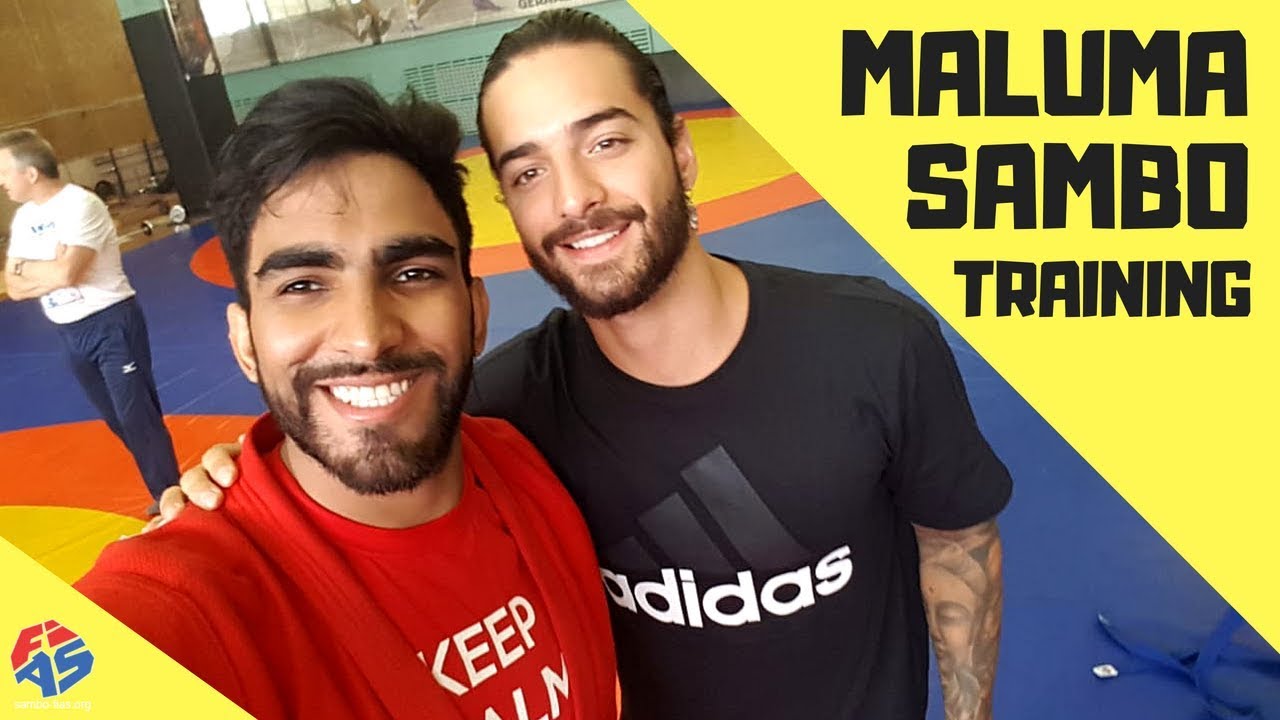 Maluma at SAMBO Training background