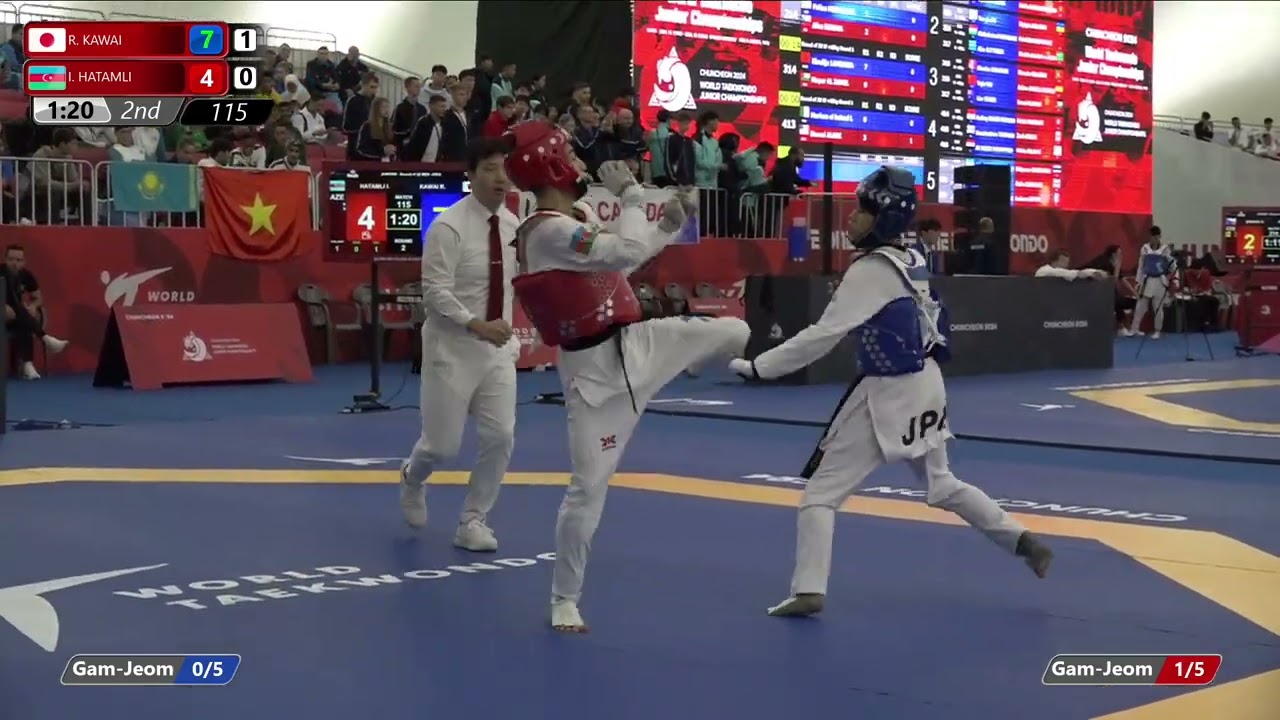 115 Round of 32 Men 45kg JPN R KAWAI AZE I HATAMLI background