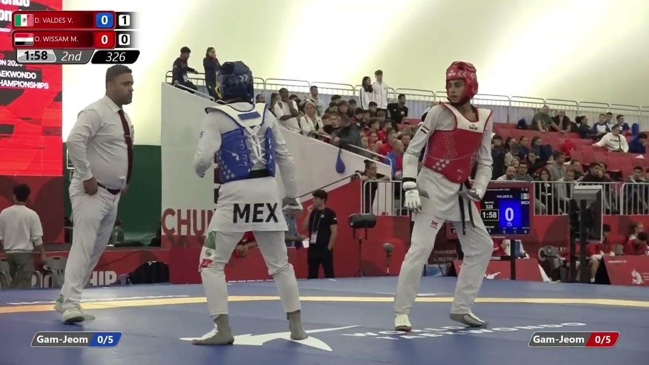 326 Quarterfinals Men 63kg MEX D VALDES V EGY O WISSAM M background