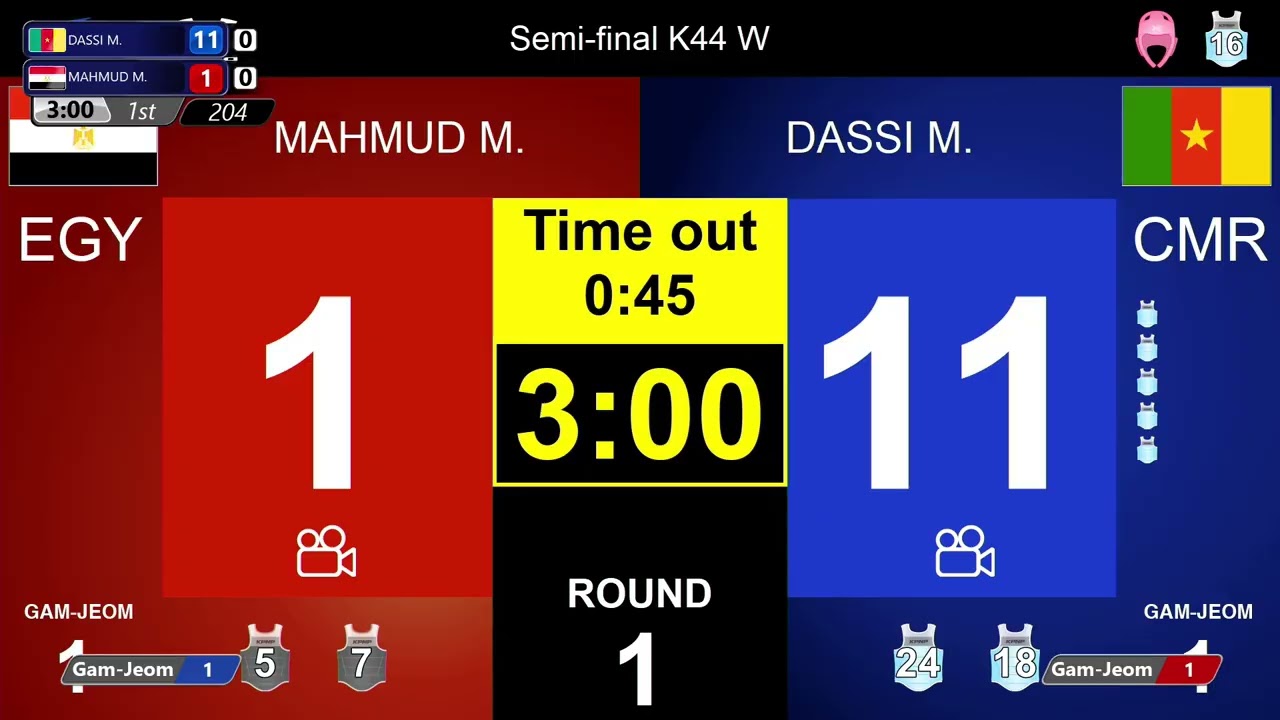 204 K44 SF Women 65kg Female Marie antoinette DASSI Mariam MAHMUD | African Qualification Tournament background