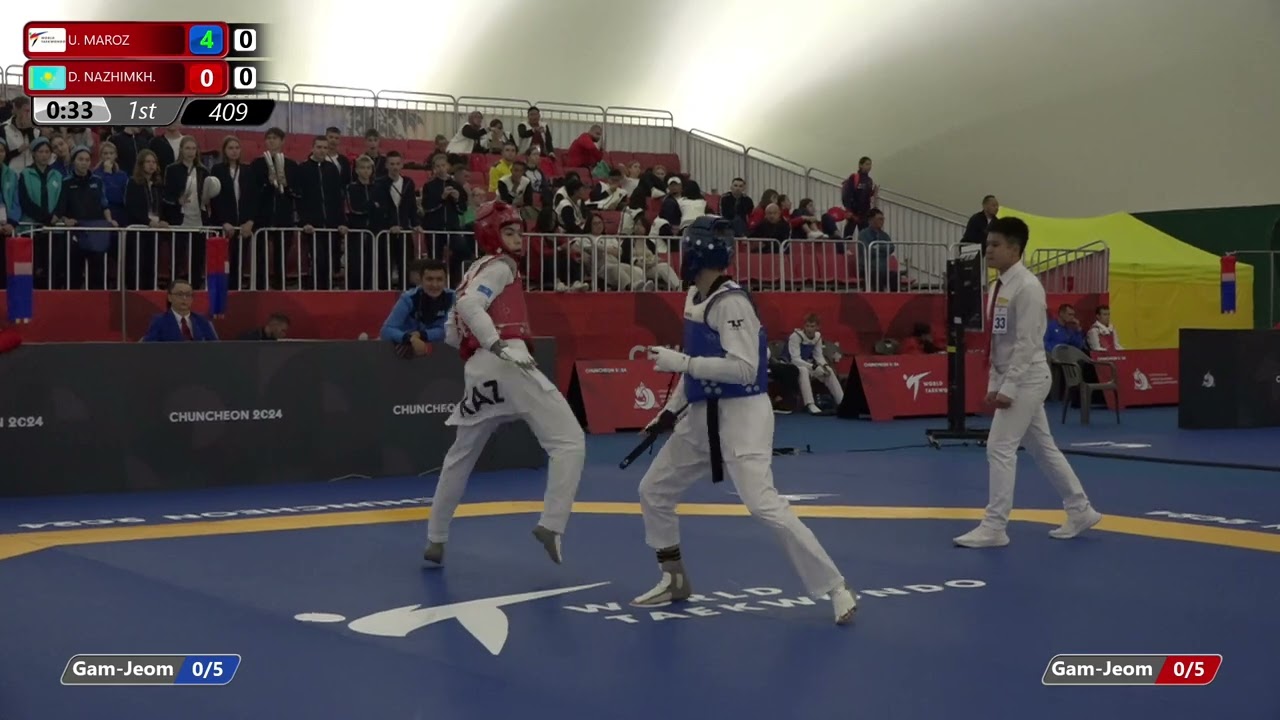 409 Round of 64 Men 51kg AIN U MAROZ KAZ D NAZHIMKH
