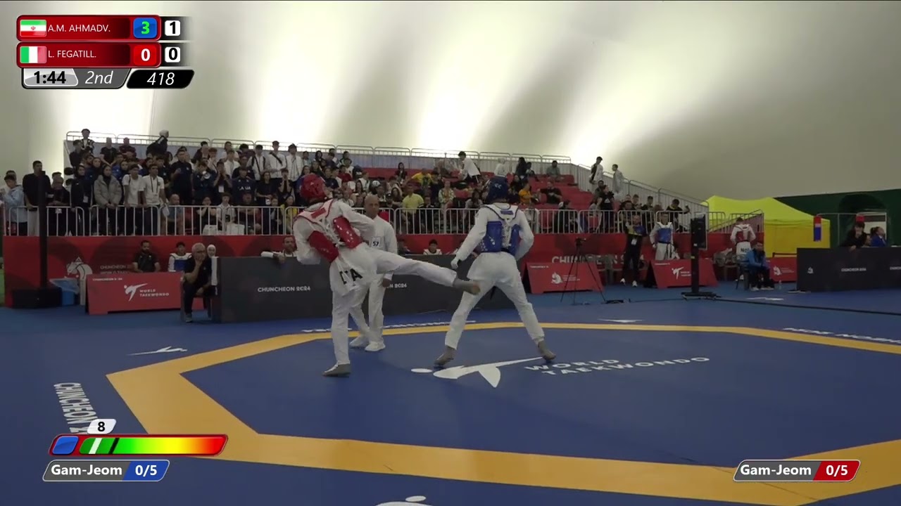 418 Round of 16 Men 78kg IRI A M AHMADV ITA L FEGATILL background