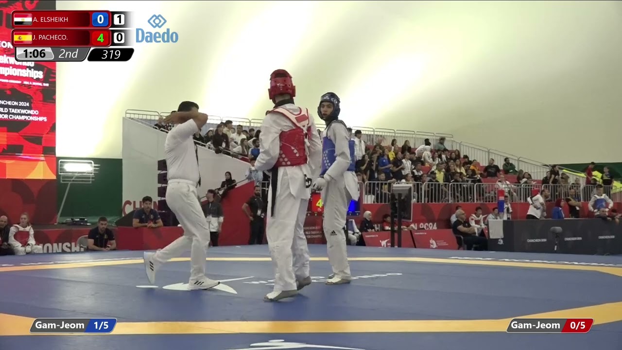 319 Round of 16 Men 78kg EGY A ELSHEIKH ESP J PACHECO background