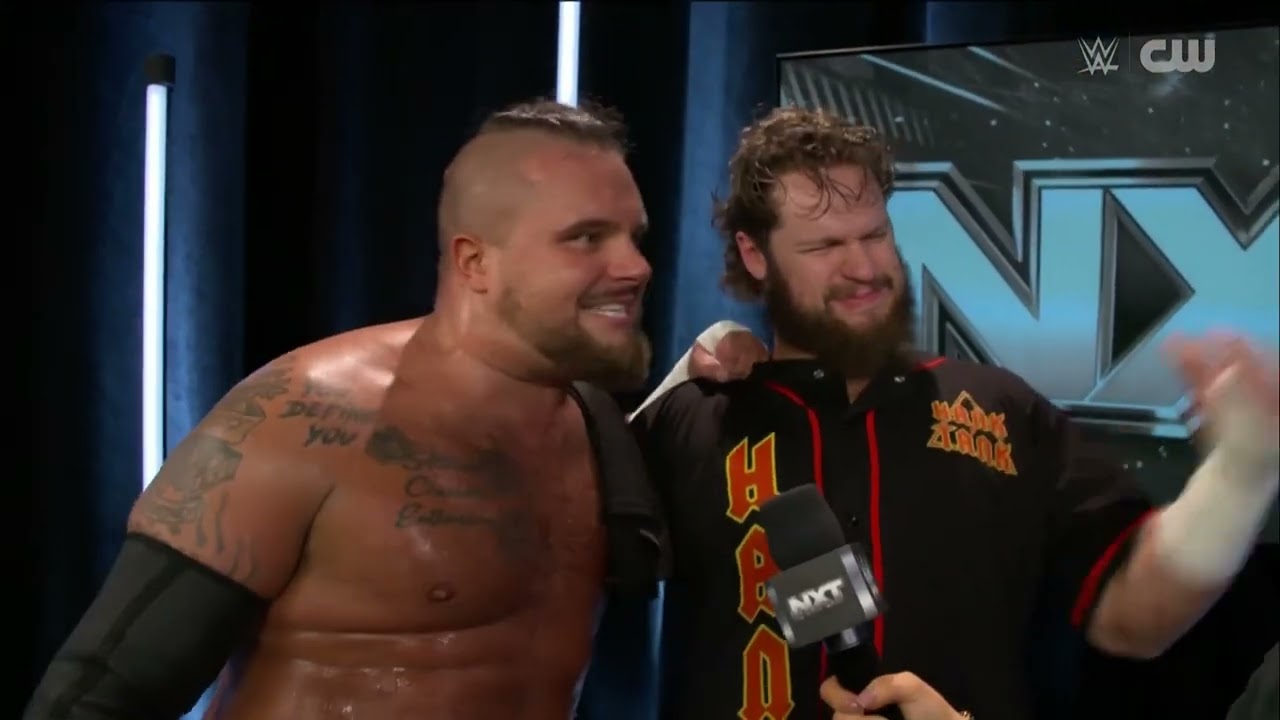 Nathan Frazer and Axiom congratulates Hank Walker and Tank Ledger: NXT, Apr. 15, 2025 backdrop