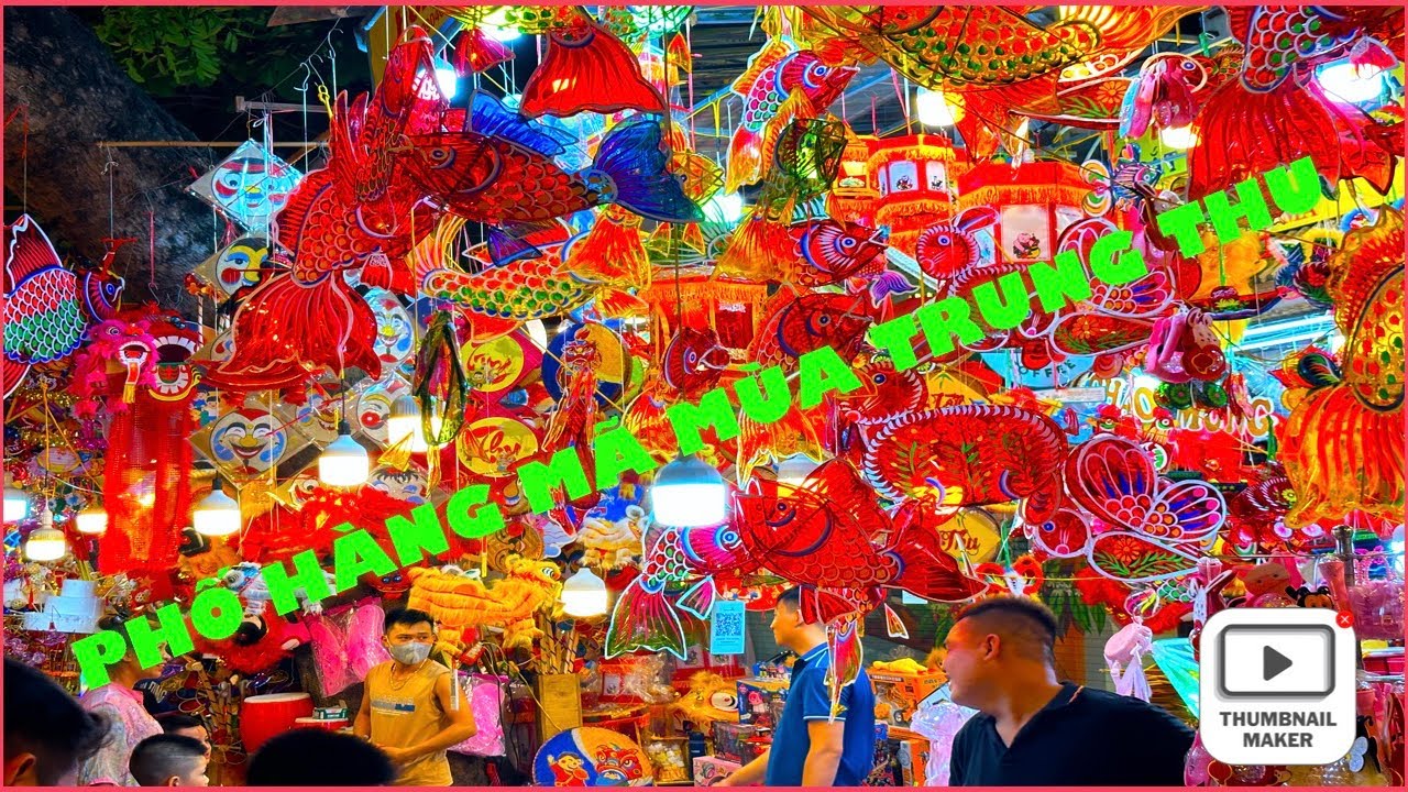 Phố Hàng Mã rộn ràng mùa Trung Thu. background