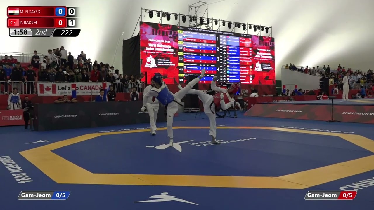 222 Round of 16 Men 59kg EGY M ELSAYED TUR Y BADEM background