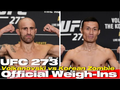 UFC 273 Official Weigh-Ins: Volkanovski vs Korean Zombie background