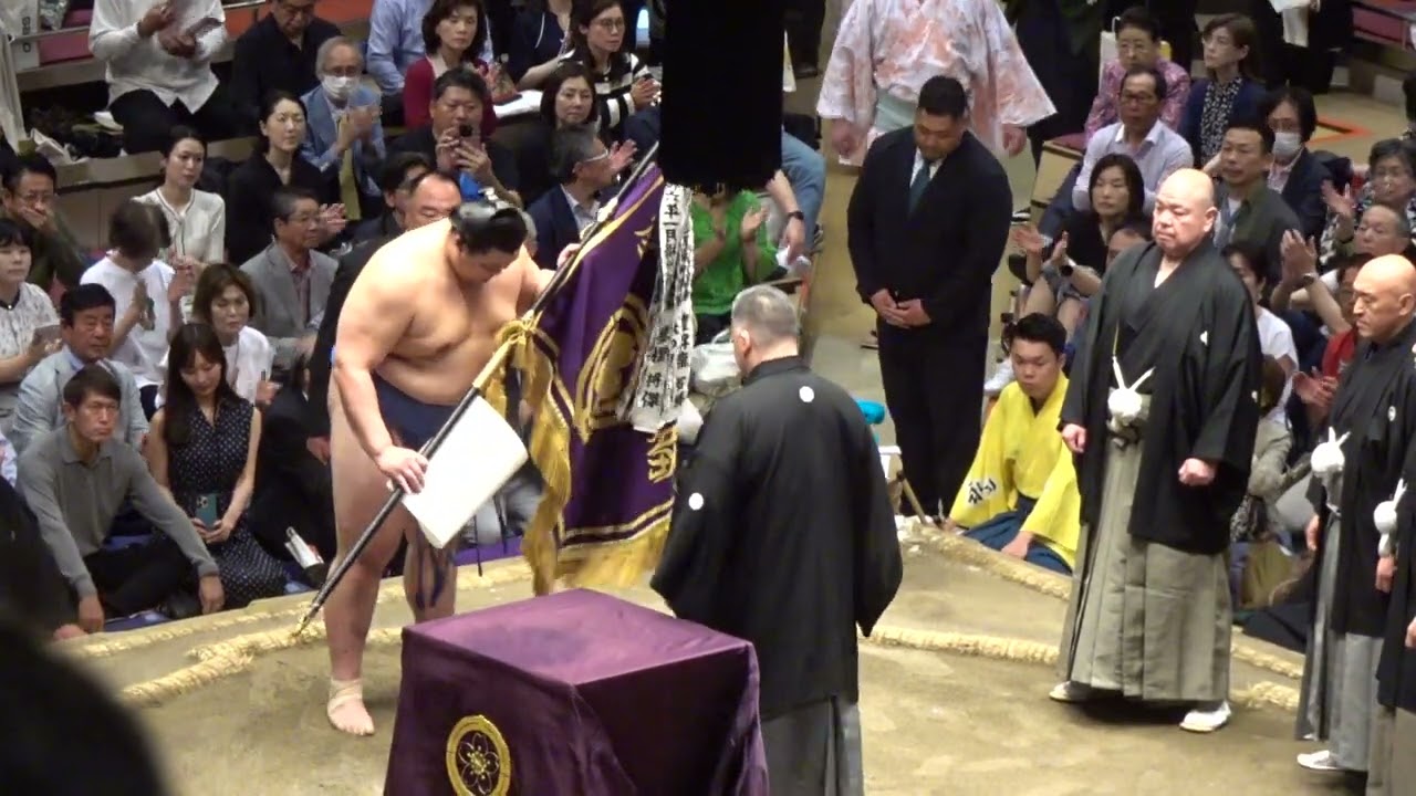 大の里 優勝! 『君が代』表彰式🏆【大相撲令和7年5月場所】千秋楽 2025/5/25 ONOSATO victory ceremony