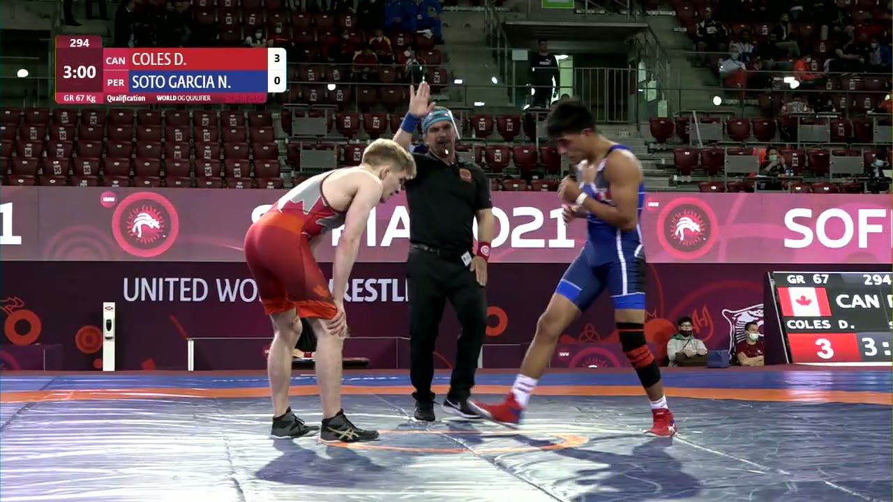 Qual. GR - 67 kg: D. COLES (CAN) v. N. SOTO GARCIA (PER) background