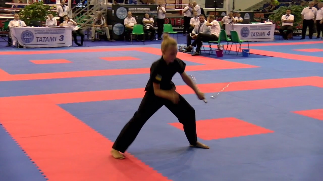 Yuliia Shulzhenok Weapons WAKO World Championships 2018 background