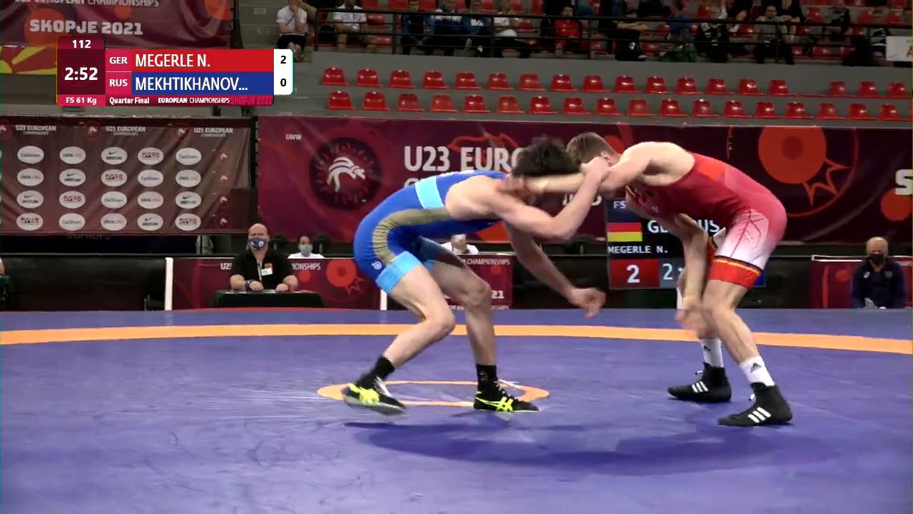 1/4 FS - 61 kg: N. MEGERLE (GER) v. M. MEKHTIKHANOV (RUS)