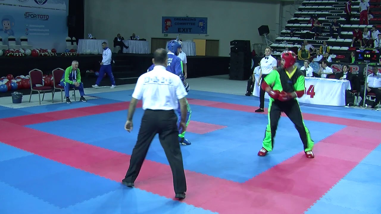 South Africa v Tadej Kolander WAKO World Championships 2019 backdrop