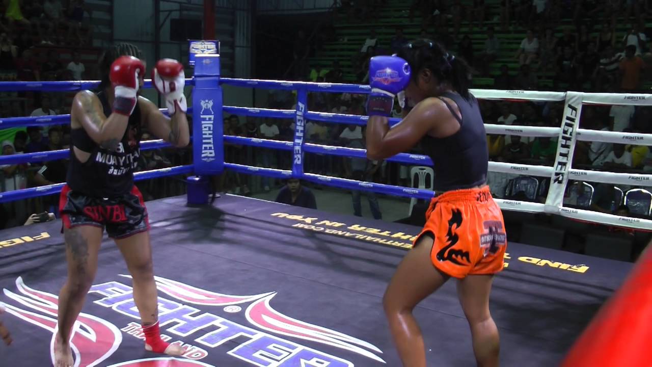 KC (red corner- Sinbi Muay Thai) vs Nong Ning (Sitsongpenong)-7.5.2016 background